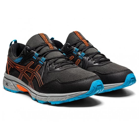 Asics Gel-Venture 8 Black/Marigold Orange Trail Running Shoes Men