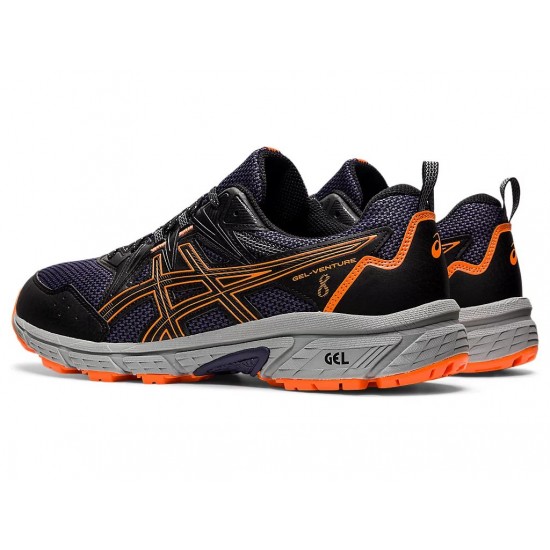 Asics Gel-Venture 8 Black/Shocking Orange Trail Running Shoes Men