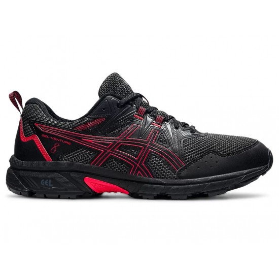 Asics Gel-Venture 8 (4E) Black/Electric Red Trail Running Shoes Men