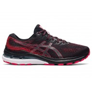 Asics Gel-Kayano 28 (2E) Black/Electric Red Running Shoes Men