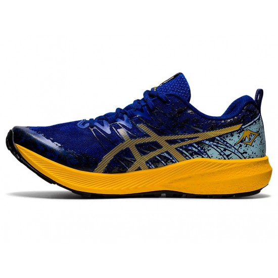 Asics Fuji Lite 2 Monaco Blue/Sunflower Trail Running Shoes Men