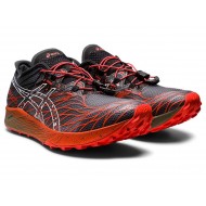 Asics Fujispeed Black/Cherry Tomato Trail Running Shoes Men