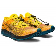 Asics Fujispeed Golden Yellow/Ink Teal Trail Running Shoes Men