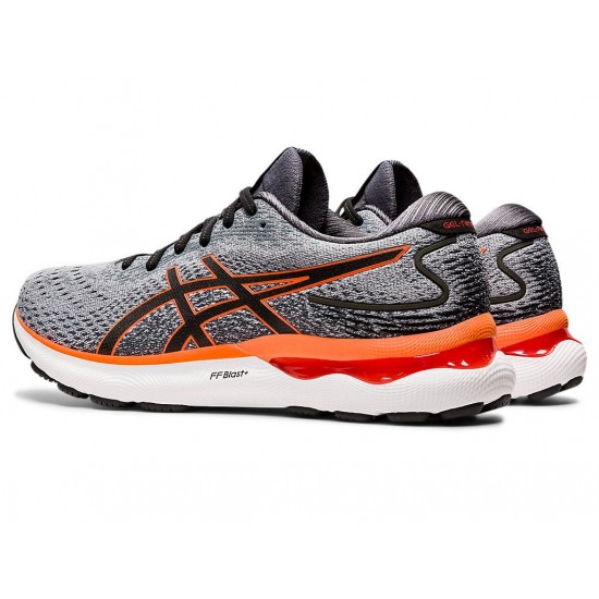 Asics Gel-Nimbus 24 Sheet Rock/Shocking Orange Running Shoes Men