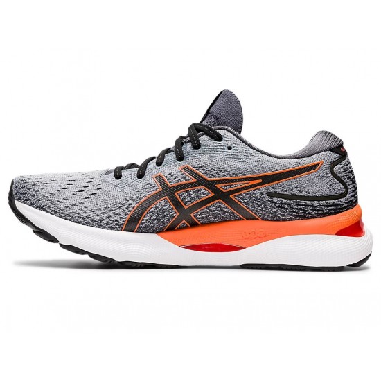 Asics Gel-Nimbus 24 Sheet Rock/Shocking Orange Running Shoes Men