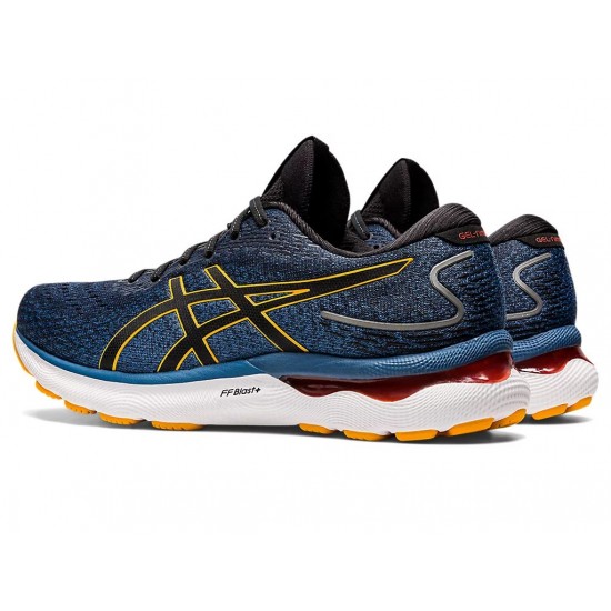 Asics Gel-Nimbus 24 Wide Azure/Amber Running Shoes Men