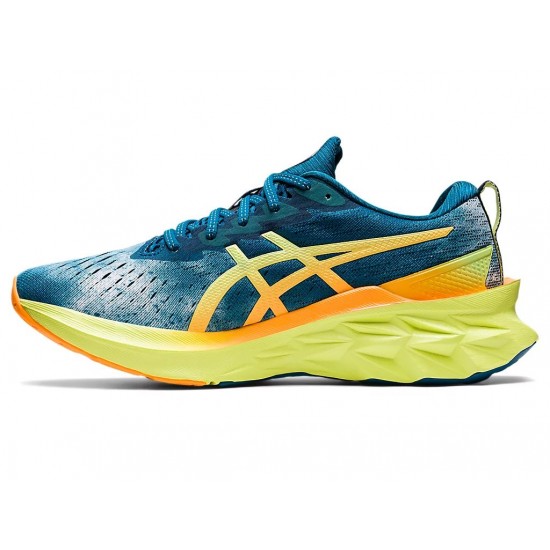 Asics Novablast 2 Deep Sea Teal/Glow Yellow Running Shoes Men