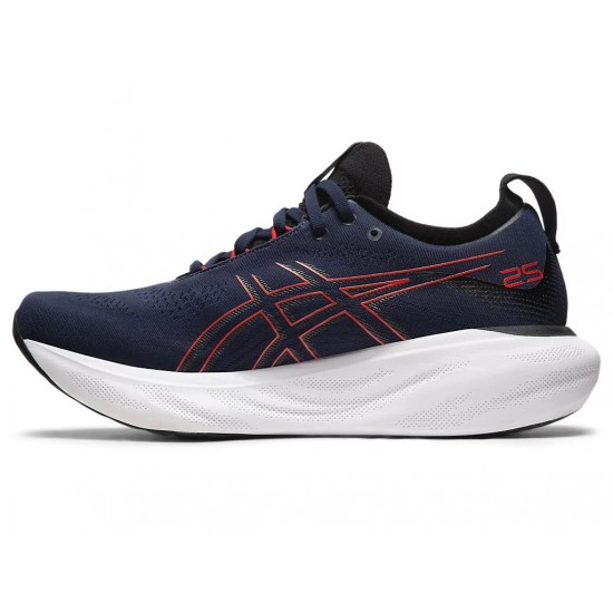 Asics Gel-Nimbus 25 Midnight/Electric Red Running Shoes Men