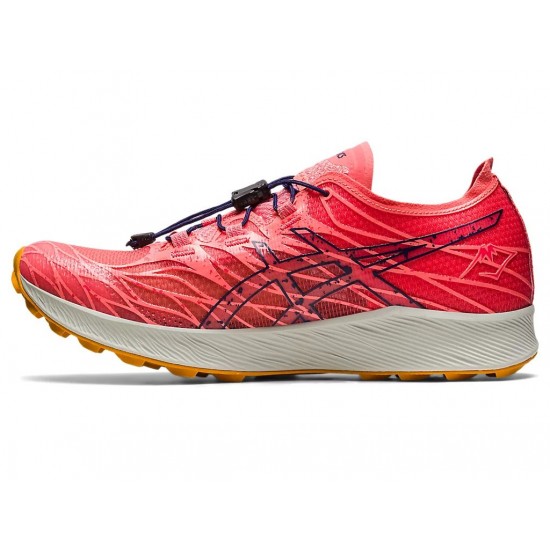 Asics Fujispeed Papaya/Indigo Blue Trail Running Shoes Women