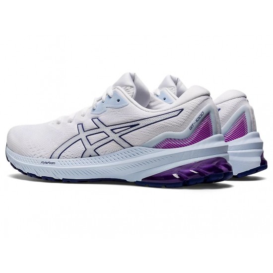 Asics Gt-1000 11 (D) White/Dive Blue Running Shoes Women