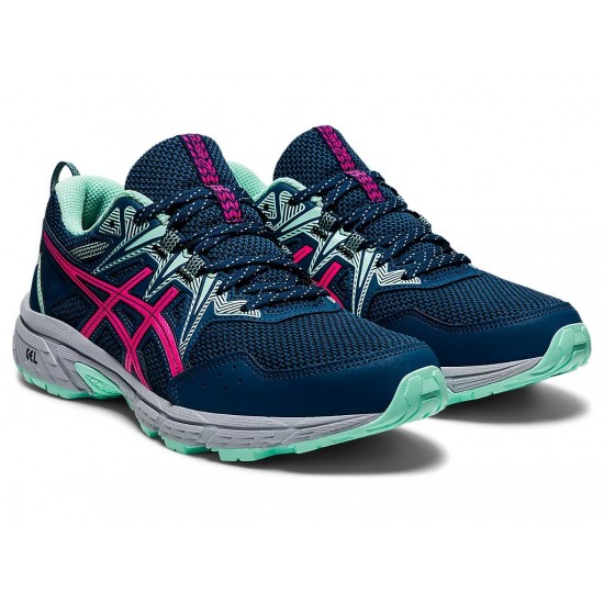 Asics Gel-Venture 8 Mako Blue/Pink Glo Trail Running Shoes Women