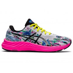 Women's GEL-NIMBUS 24 COLOR INJECTION, White/Pink Glo, Running