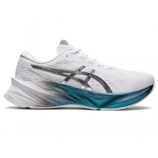 Asics Novablast 3 Platinum White/Pure Silver Running Shoes Women