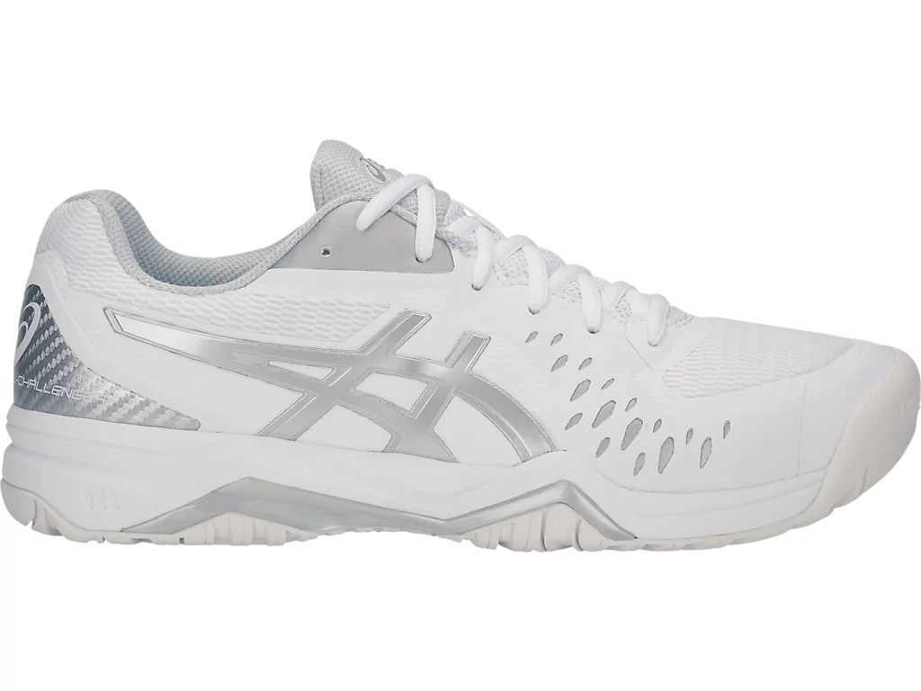 Asics Gel Challenger 12 White Silver Tennis Shoes Men