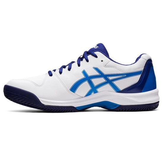 Asics Gel-Dedicate 7 Clay White/Electric Blue Tennis Shoes Men