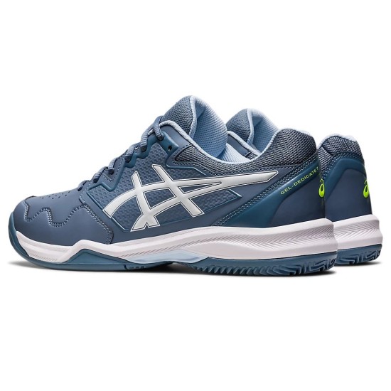 Asics Gel-Dedicate 7 Clay Steel Blue/White Tennis Shoes Men