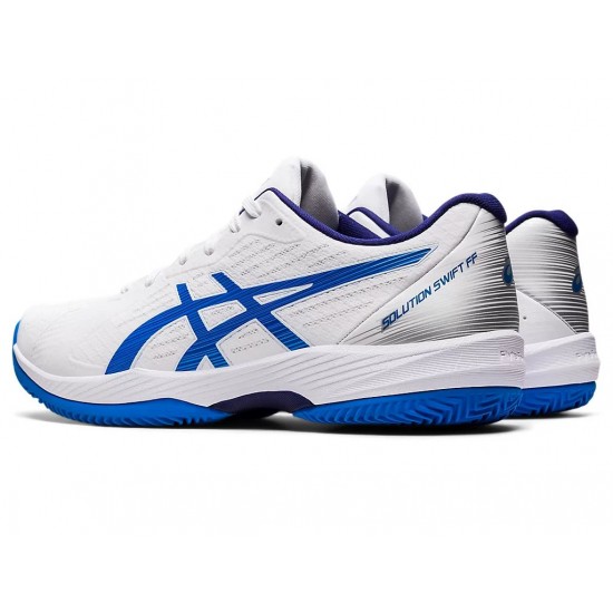 Asics Solution Swift Ff Clay White Electric Blue Tennis Shoes Men