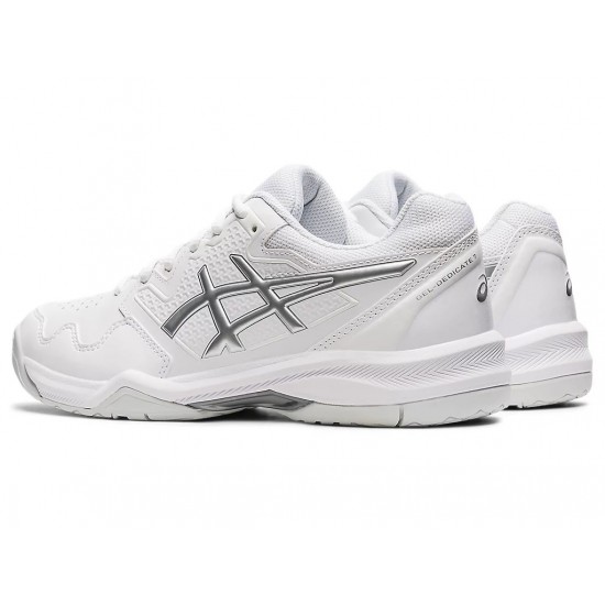 Asics Gel-Dedicate 7 White/Pure Silver Tennis Shoes Women