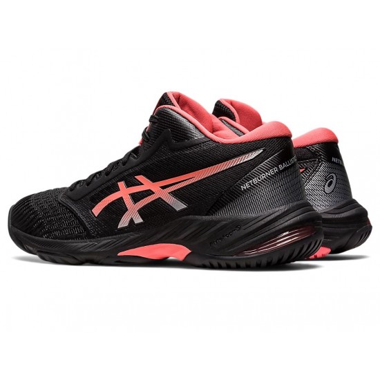 Asics Netburner Ballistic Ff Mt 3 Black/Papaya Volleyball Shoes Women