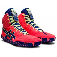 Asics Aggressor 4 Blazing Coral/Lapis Lazuli Blue Wrestling Shoes Men